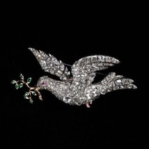 4Ct Round Cut Diamond Beautiful Flying Bird Brooch Pin 14K White Gold Plated - £237.40 GBP