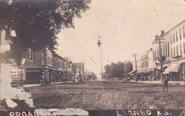 Larned Kansas KS Broadway RPPC Real Photo 1909 Postcard D42 - $3.99