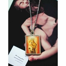 Vintage religious necklace~Saint holding baby Jesus - $23.76
