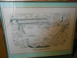  Framed Sketch Print- Brooklyn Dodgers Ebbets Field ,.Artist-Gene Mack....Sale - £18.98 GBP