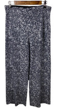 Boston Proper Pants Medium Black &amp; White Wide Leg Flare Travelers Slinky Knit - £36.98 GBP
