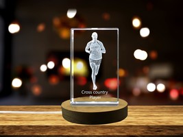 LED Base included |Cross Country Player 3D Engraved Crystal 3D Engraved ... - $39.99+