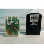 Lot Of Two Memory Cards For PS2 Silver Label &amp; Intec 2X 30 Blk Gamecube ... - $28.42 CAD