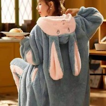 Easter Bunny Plush Pajama Set Top Pants| Women Fleece Rabbit Night Dress... - £83.02 GBP