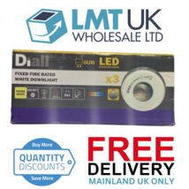 3 Pack of White GU10 LED Fire Rated Downlights with Bulbs - Diall Branded - £19.74 GBP