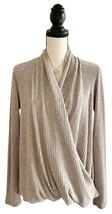 Akemi + Kin Anthropologie Women&#39;s Sweater Tan Faux Wrap Size XS - £23.35 GBP