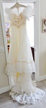 Eve of Milady Wedding Dress Gown Victorian Beads Pearls Lace S (?) VINTAGE - £470.61 GBP