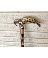 Cane ART DECO EAGLE Derby Fritz Handle Walking Stick with Ringed Shaft C... - $48.75