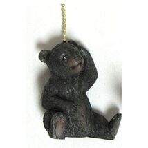Sitting Black Bear With Paw On Head Fan Pull New - $11.86