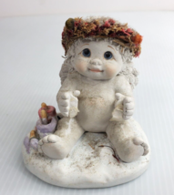 Dreamsicles figurine angel cherub From the Heart signed Kristin 1999 paint brush - £4.70 GBP