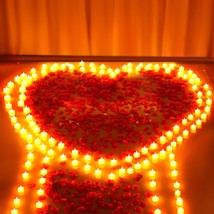 6000 Pcs Artificial Rose Petals With 72 Pcs Romantic Flameless Candles, ... - £50.81 GBP