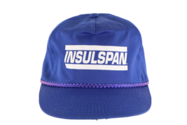 Vintage 90s Distressed Insulspan Spell Out Roped Snapback Hat Cap Royal ... - $19.75