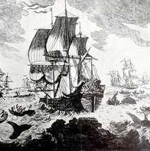 Dutch &amp; Hamburg Whalers Arctic 1926 Nautical Antique Print Whale Hunting... - $35.14 CAD