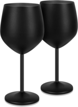 Stainless Steel Wine Glasses Set of 2, 18Oz Stainless Steel Stem Wine Goblets, S - £32.76 GBP