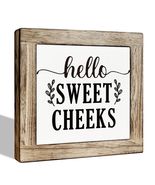 Farmhouse Rustic Wooden Bathroom Sign 'Hello Sweet Cheeks' Plaque Decor - $209.38 MXN Farmhouse Rustic Wooden Bathroom Sign 'Hello Sweet Cheeks' Plaque Decor - $209.38 MXN