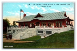 Electric Railway Station Point Defiance Tacoma Washington WA UNP DB Postcard S1 - $5.89