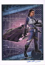 Joe Corroney SIGNED Star Wars Mini Art Print ~ Zam Wesell Attack of the Clones  - $15.83