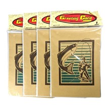 Fly Fishing Greeting Cards Set of 4 Fisherman Trout 7 x 5 inches Blank I... - £11.83 GBP