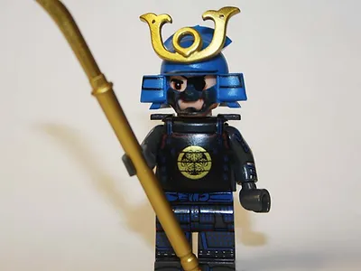 JKStore Samurai Warrior Blue With Eye Patch Minifigure - £4.58 GBP