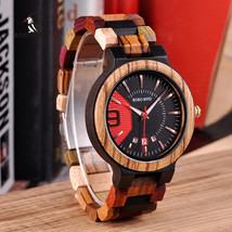 Watch Men Wood Japanese Quartz Watches Men&#39;s Stylish Gift Fashion - $1,348.31 MXN