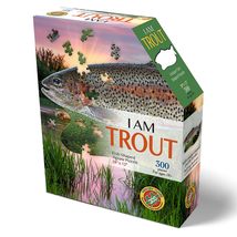 Madd Capp: I AM Trout - 300 Piece Jigsaw Puzzle- Fish-Shaped Puzzle, 28x12 Finis - £17.09 GBP