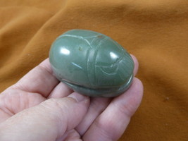 (Y-SCA-705) green Scarab beetle bug gemstone carving love Egyptian bugs ... - £13.75 GBP