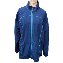  Eddie Bauer 2XL Blue Activewear Jacket – Full Zip Lightweight Layer - $30.39