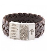 Remembrance Leather Bracelet Engraved with FINGERPRINT, Personalized Handmade Le - £66.41 GBP
