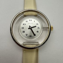 Nelson Swiss Made Mechanical Windup Watch Acrylic Round Case Works Vtg - $29.69