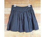 Express Womens Pleated Ruffled Skirt Size 0 Black Pockets TO-01 - £6.57 GBP