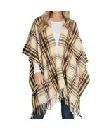 Woolrich Cozy Blanket Wrap ~ Sienna Plaid ~  Multicolor Sweater/Wrap ~ O... - $70.16 CAD