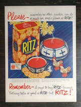 Vintage 1952 Ritz Crackers Full Page Original Ad 622 - £5.41 GBP