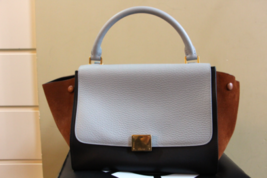 New Authentic Celine Trapeze Small Bag Leather Shoulder Suede Handbag - £979.55 GBP