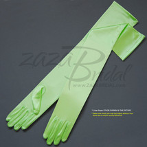 23.5&quot; Long Shiny Stretch Satin Dress Gloves Opera Length 16BL - Various ... - £12.78 GBP+