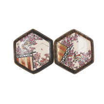 c1900 Meiji Japanese Satsuma birds belt buckle set - $247.50