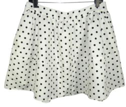 Express Women&#39;s Size 12 White Black Polka Dot Skater Skirt, Pockets - $39.99