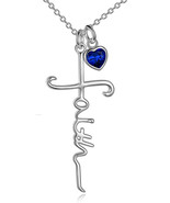 Faith Cross Necklace for Women Sterling Silver with Radiant Stone Cross ... - $46.95