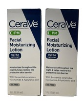 Cerave PM Moisturizing Face Lotion, Lightweight Oil-free PM, 3 oz Pack of 2 - £20.64 GBP