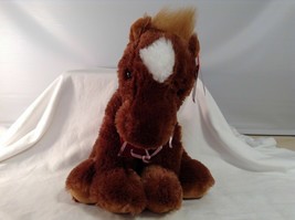 New Aurora Plush Brown Horse 14 in Tall Stuffed Animal Toy  - $13.86