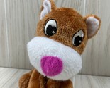 Greenbrier small brown plush cat dog bear mini stuffed toy pink nose - $10.39