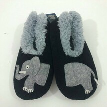 Snoozies Gray Elephant Kids Medium Shoe Size 2/3 Slippers Non-Skid Black - $207.14 MXN
