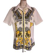 Vintage 70s Smartique Womens Shirt Top Blouse size 38 Mid Century Peony ... - €41,67 EUR