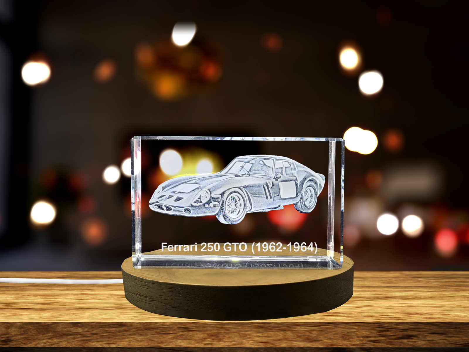 LED Base included | Timeless Elegance: Ferrari 250 GTO (1962-1964) - 3D Engraved