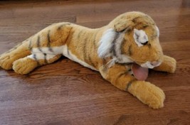 VTG 1988 Geoffrey Inc Korea Brown Tiger 25&quot; Plush Animal Toy . Large - £22.13 GBP