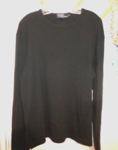 Polo Ralph Lauren Black Cotton Wide Ribbed Long Sleeves Men&#39;s T-shirt Large - $24.75