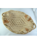 Pottery Clay Basket Weave Bowl Dish Attached Leaves, Hand Made Pretty - $43.31 CAD