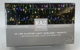 RAZ Imports Green Wire Multicolor LED Mini Christmas Light W/Timer &amp; Remote - £43.68 GBP