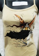 Wind Ritual Fairy Standing Hand Dyed Beige Spaghetti Strap Shirt UNWORN - £13.36 GBP
