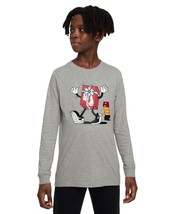 Nike Big Kids Sportswear Printed Long-Sleeve T-Shirt - Dark Grey Heather - $8.00