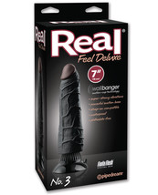 Real Feel Deluxe No. 3 7&quot; Vibe Waterproof - Black - £29.06 GBP